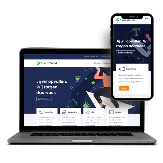 Mockup website Proven Context